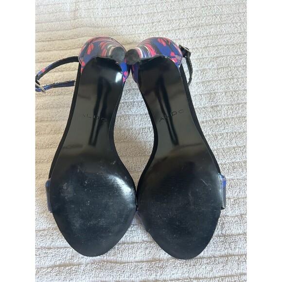Aldo‎ Black Blue Pink Multi Colored Cardross Ankle Strap Heels Size 7.5 US - Picture 7 of 9